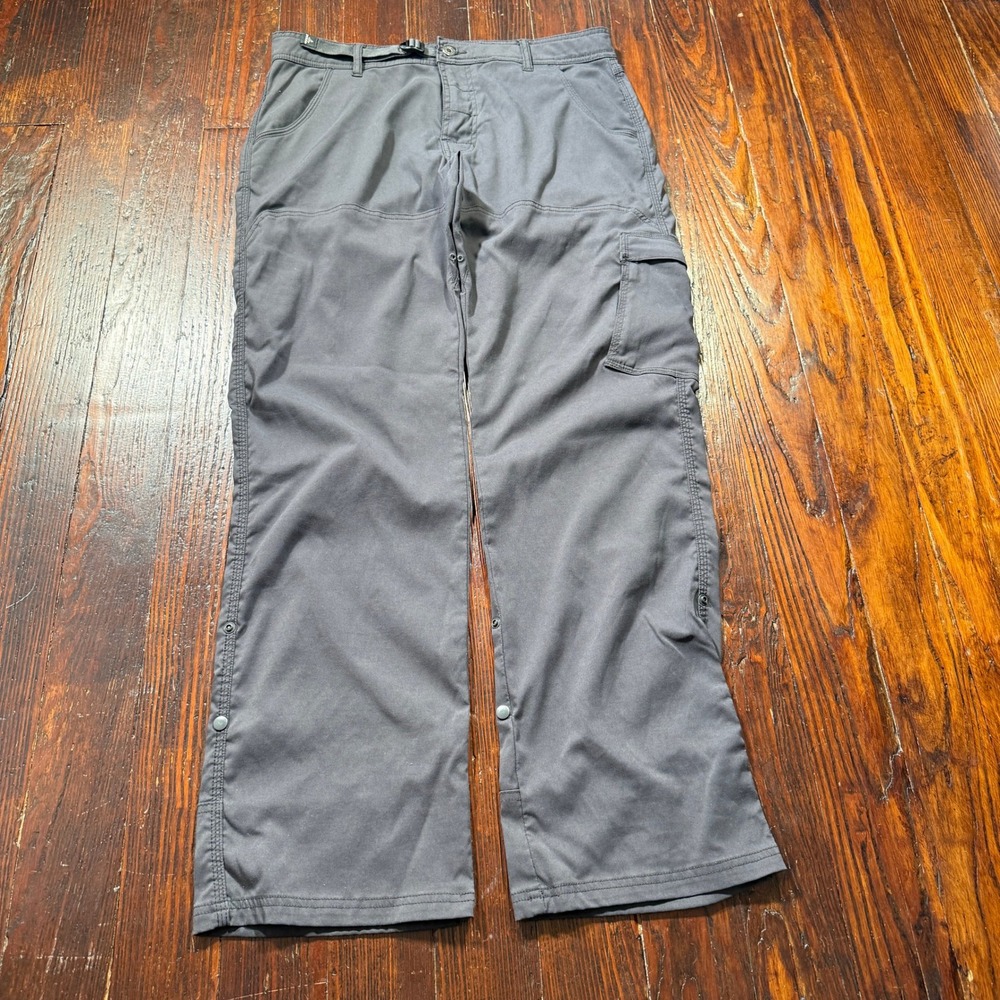 Prana Stretch Zion Cargo Pants Mens 34x32 Gray Hiking Climbing Technical 2622
